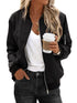 Damen Langarm Jacke mit Reißverschluss – Fliegerjacke für Freizeit